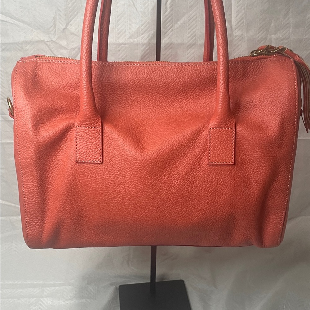 Vittoria Napoli - Elegant Coral Leather Handbag